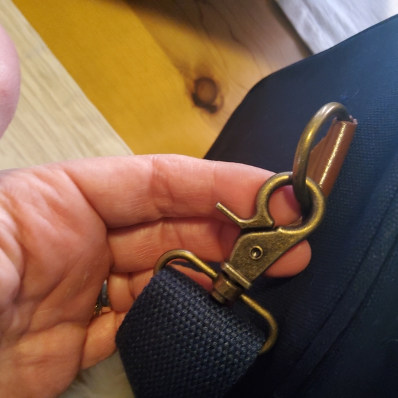 NWOT Ralph Lauren Navy & Forest Green Canvas Travel Duffle with Leather Handles - Picture 10 of 16